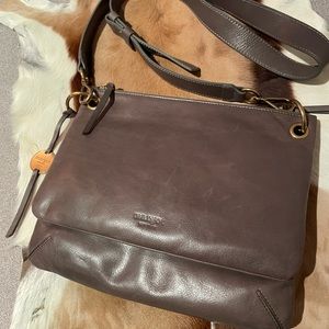 - Kiera Double Zip Leather Crossbody Bag